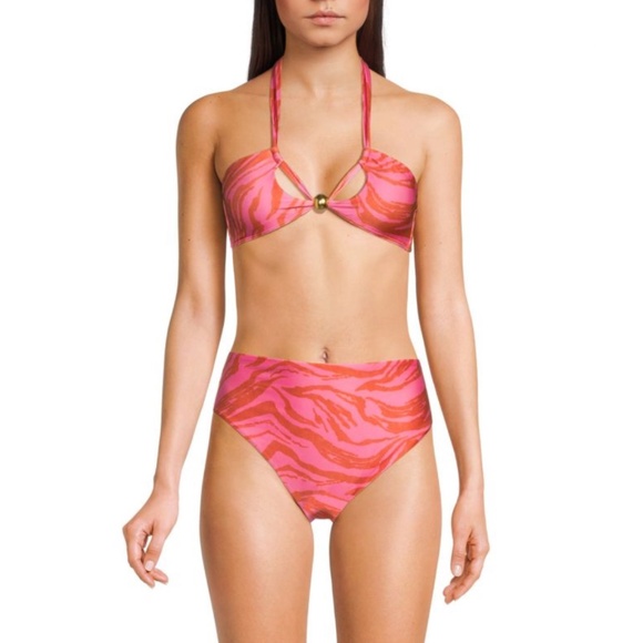 Vix Paula Hermanny swim set Diani Brenda top L Diani Bella bottom M pink gold - Picture 1 of 16